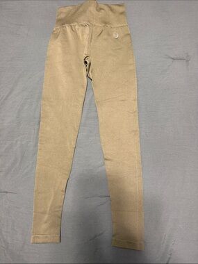 High-Waist Lazuli Label Olive Green Leggings. XS